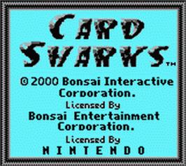 Title screen of Card Sharks on the Nintendo Game Boy Color.