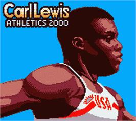 Title screen of Carl Lewis Athletics 2000 on the Nintendo Game Boy Color.