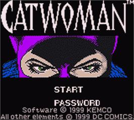 Title screen of Catwoman on the Nintendo Game Boy Color.