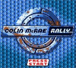 Title screen of Colin Mcrae Rally on the Nintendo Game Boy Color.