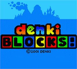 Title screen of Denki Blocks on the Nintendo Game Boy Color.