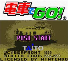 Title screen of Densha De Go! on the Nintendo Game Boy Color.