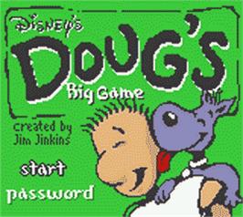 Title screen of Doug's Big Game on the Nintendo Game Boy Color.