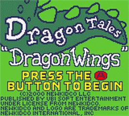 Title screen of Dragon Tales - Dragon Wings on the Nintendo Game Boy Color.