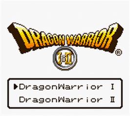 Title screen of Dragon Warrior 1 And 2 on the Nintendo Game Boy Color.