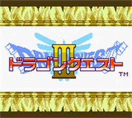Title screen of Dragon Warrior 3 on the Nintendo Game Boy Color.