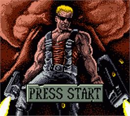 Title screen of Duke Nukem on the Nintendo Game Boy Color.