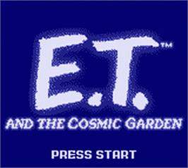 Title screen of E.t. And The Cosmic Garden on the Nintendo Game Boy Color.