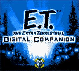Title screen of E.t. The Extra Terrestrial - Digital Companion on the Nintendo Game Boy Color.
