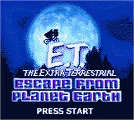 Title screen of E.t. The Extra Terrestrial - Escape From Planet Earth on the Nintendo Game Boy Color.