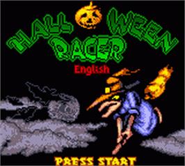 Title screen of Halloween Racer on the Nintendo Game Boy Color.