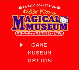 Title screen of Hello Kitty No Magical Museum on the Nintendo Game Boy Color.