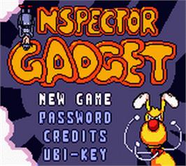 Title screen of Inspector Gadget - Operation Madkactus on the Nintendo Game Boy Color.