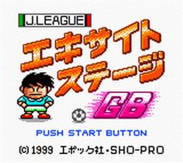 Title screen of J.league Excite Stage Gb on the Nintendo Game Boy Color.