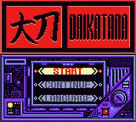 Title screen of John Romero's Daikatana on the Nintendo Game Boy Color.