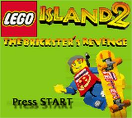 Title screen of LEGO Island 2: The Brickster's Revenge on the Nintendo Game Boy Color.