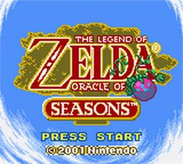 Title screen of Legend Of Zelda - Oracle Of Seasons, The on the Nintendo Game Boy Color.