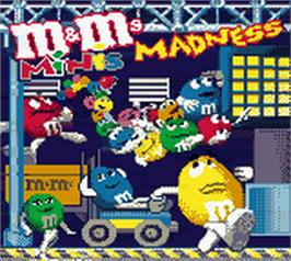 Title screen of M And M's Minis Madness on the Nintendo Game Boy Color.