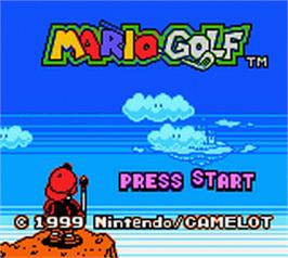 Title screen of Mario Golf on the Nintendo Game Boy Color.