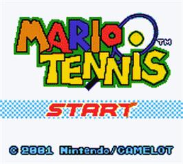 Title screen of Mario Tennis on the Nintendo Game Boy Color.