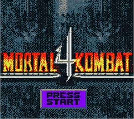 Title screen of Mortal Kombat 4 on the Nintendo Game Boy Color.