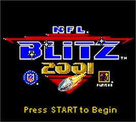 Title screen of Nfl Blitz 2001 on the Nintendo Game Boy Color.