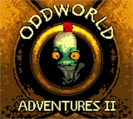 Title screen of Oddworld Adventures 2 on the Nintendo Game Boy Color.