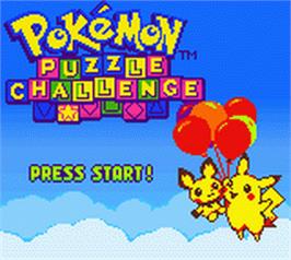 Title screen of Pokemon Puzzle Challenge on the Nintendo Game Boy Color.