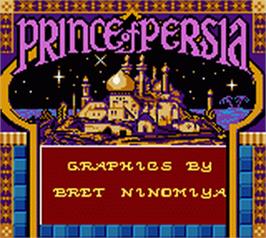 Title screen of Prince Of Persia on the Nintendo Game Boy Color.