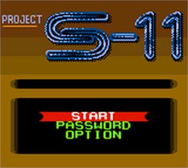 Title screen of Project S-11 on the Nintendo Game Boy Color.