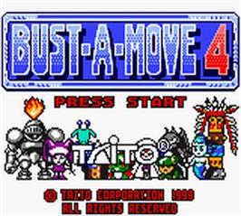 Title screen of Puzzle Bobble 4 on the Nintendo Game Boy Color.