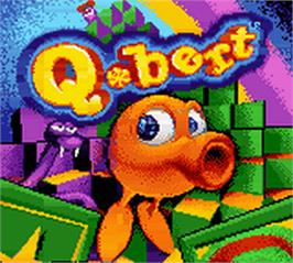 Title screen of Q-bert on the Nintendo Game Boy Color.