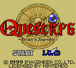 Title screen of Quest RPG - Brian's Journey on the Nintendo Game Boy Color.