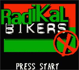 Title screen of Radikal Bikers on the Nintendo Game Boy Color.