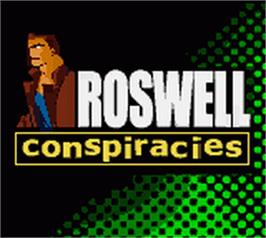Title screen of Roswell Conspiracies - Aliens, Myths And Legends on the Nintendo Game Boy Color.