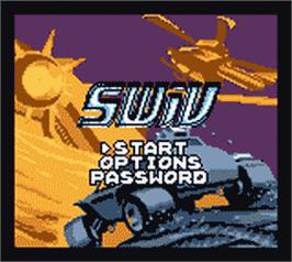Title screen of SWiV on the Nintendo Game Boy Color.