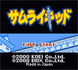 Title screen of Samurai Kid on the Nintendo Game Boy Color.