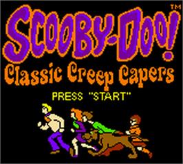 Title screen of Scooby-doo! - Classic Creep Capers on the Nintendo Game Boy Color.