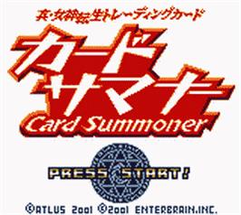 Title screen of Shin Megami Tensei Trading Card: Card Summoner on the Nintendo Game Boy Color.