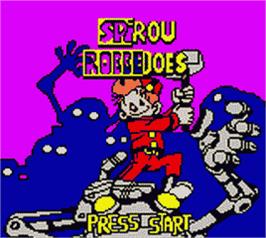 Title screen of Spirou Robbedoes - The Robot Invasion on the Nintendo Game Boy Color.