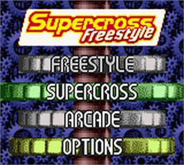 Title screen of Supercross Freestyle on the Nintendo Game Boy Color.