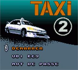 Title screen of Taxi 2 on the Nintendo Game Boy Color.