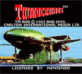 Title screen of Thunderbirds on the Nintendo Game Boy Color.