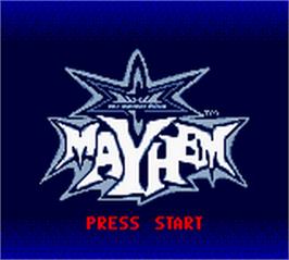 Title screen of WCW Mayhem on the Nintendo Game Boy Color.