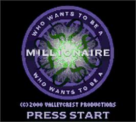 Title screen of Who Wants To Be A Millionaire - 2nd Edition on the Nintendo Game Boy Color.
