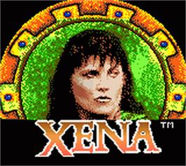 Title screen of Xena - Warrior Princess on the Nintendo Game Boy Color.