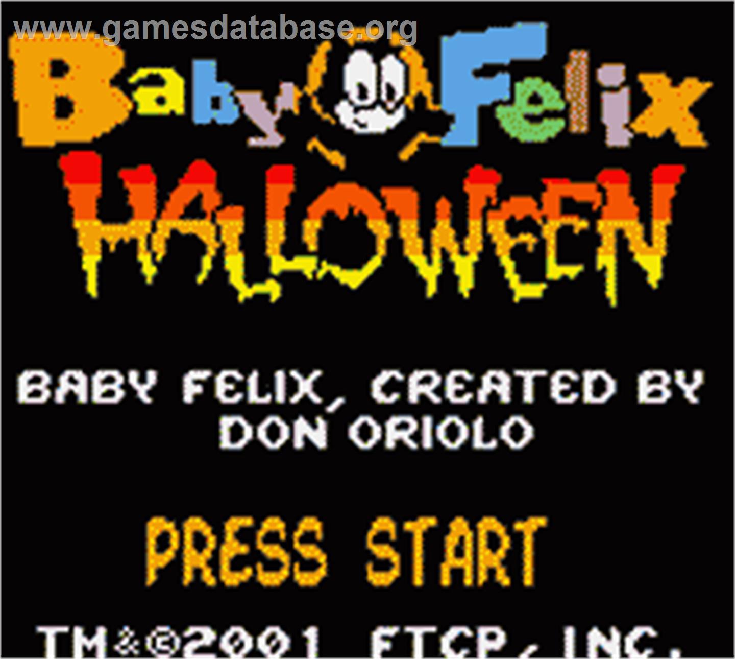 Baby Felix - Halloween - Nintendo Game Boy Color - Artwork - Title Screen