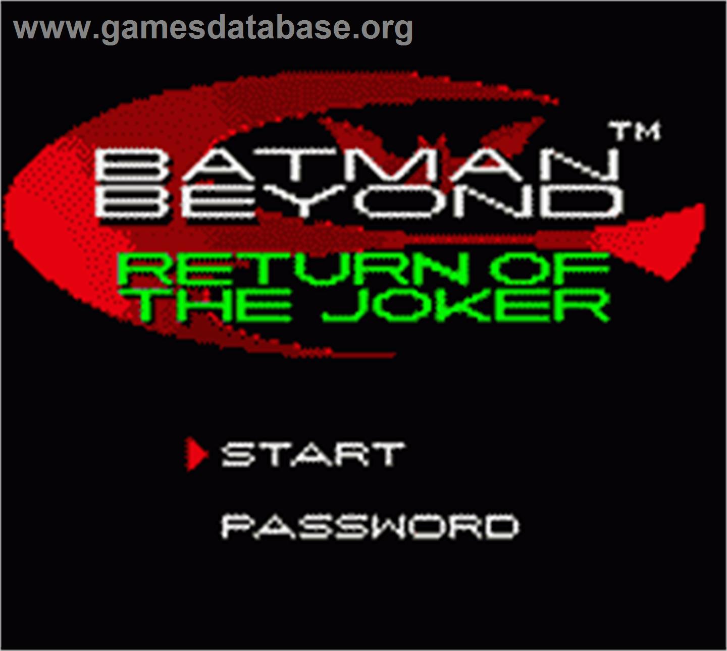 Batman Beyond: Return of the Joker - Nintendo Game Boy Color - Artwork - Title Screen