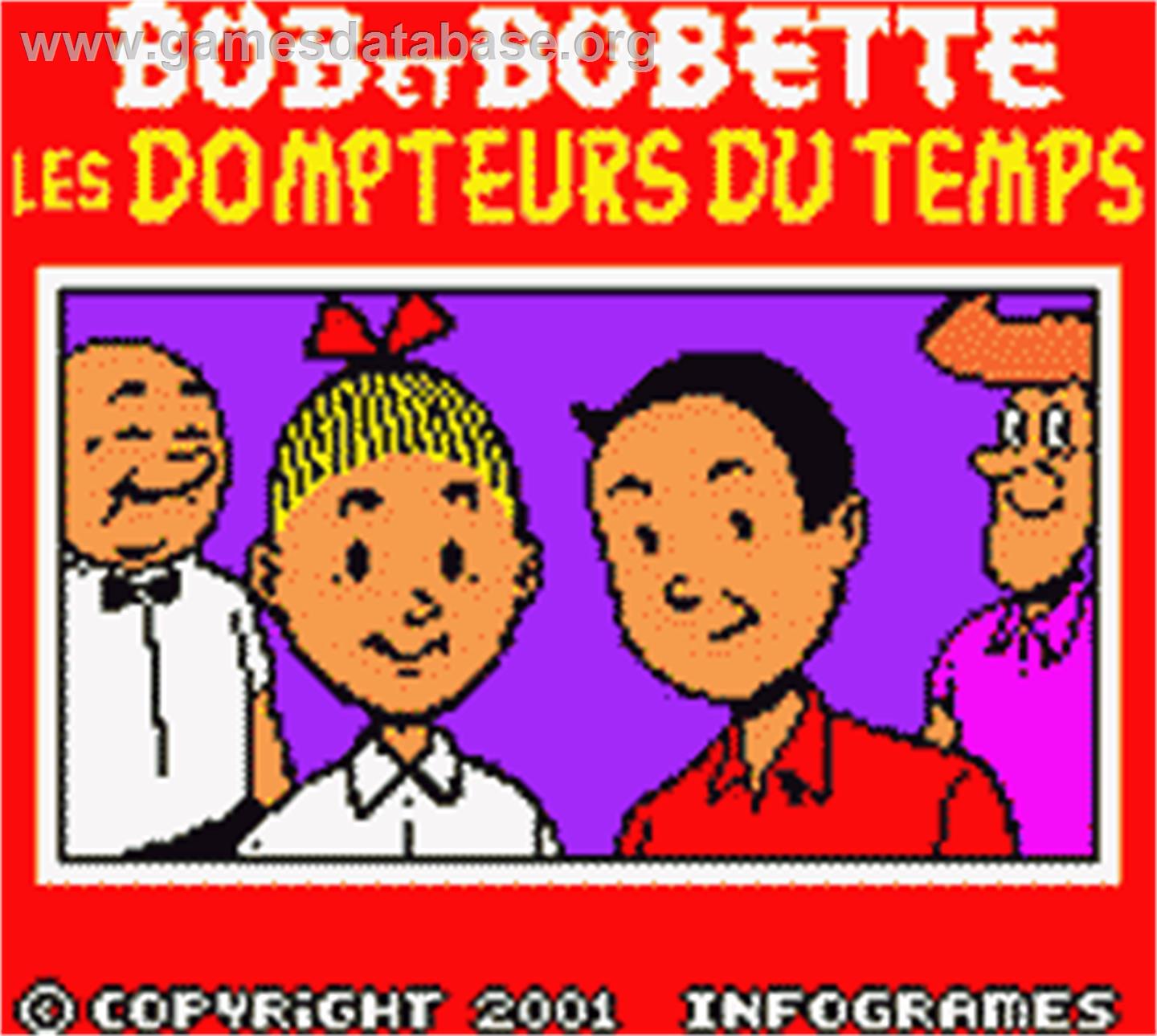 Bob et Bobette: Les Dompteurs du Temps - Nintendo Game Boy Color - Artwork - Title Screen