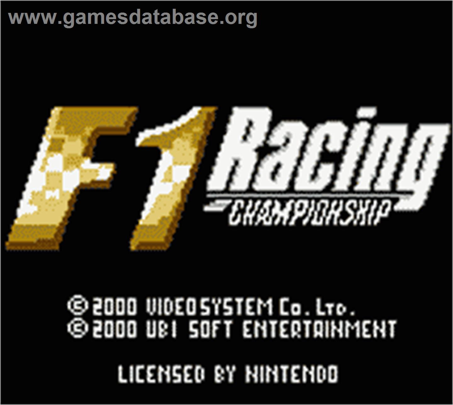 F1 Racing Championship - Nintendo Game Boy Color - Artwork - Title Screen